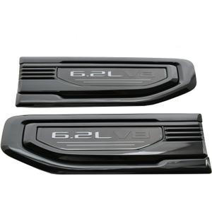 Pair New 6.2L V8 Vent Decal Emblems Kit 3D Driver Passenger Side Badge Compatible with 2019-2024 GMC Sierra GM 85160715 86532094 (Gray Black)