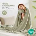 SOULFUL Muslin Throw Blanket with Tassels - Soft King Size Cotton Throw Blanket for Couch or Bed, Lightweight and Breathable Gauze for All Seasons, LightChampagne, 108" x 90"