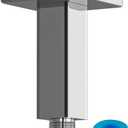 Lordear Polished Chrome Ceiling Mount Shower Arm and Flange, 3" Shower Head Extension Arm Design for Rainfall Showerhead, Square