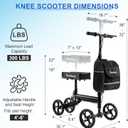 BlessReach Knee Scooter Steerable Knee Walker Deluxe Medical Scooter for Foot Injuries Adult Compact Crutches,Supports Up to 300 lbsBlack