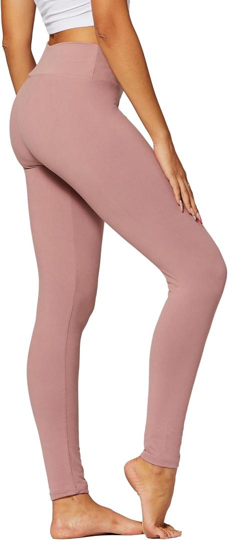 Conceited Women’s Leggings - High Waisted - Soft - Casual - Dusty Pink - Large - X-Large