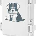 Dog Poop Bag Dispenser Wall Mounted Outside or Inside Pet Waste Bags Holder Waterproof Screw-on or Strap-on Doggy Pickup Rolls Storage Station for Home, Backyard, Porch, Patio(white,dispenser only)