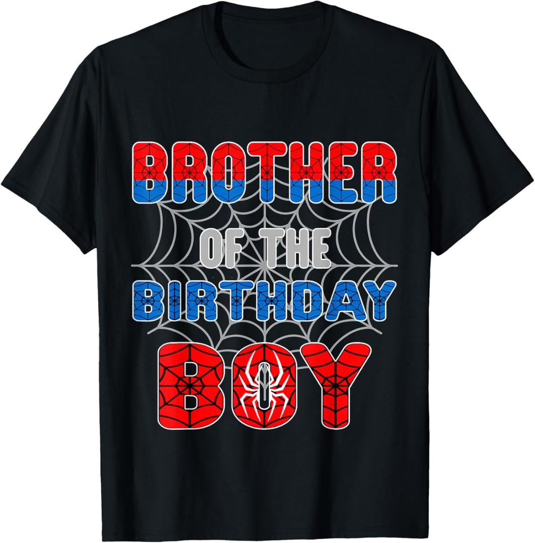 Spider Web Birthday Party Brother of The Birthday Boy T-Shirt, Size 2T
