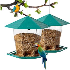 KSIA Klear Bird Feeder for Outdoor Hanging, Squirrel Proof Bird Feeders, Wild Birdfeeders Outside Hanging, Large Capacity Birdfeeder for Cardinal, Attracting Wild Birds, 2 Pack