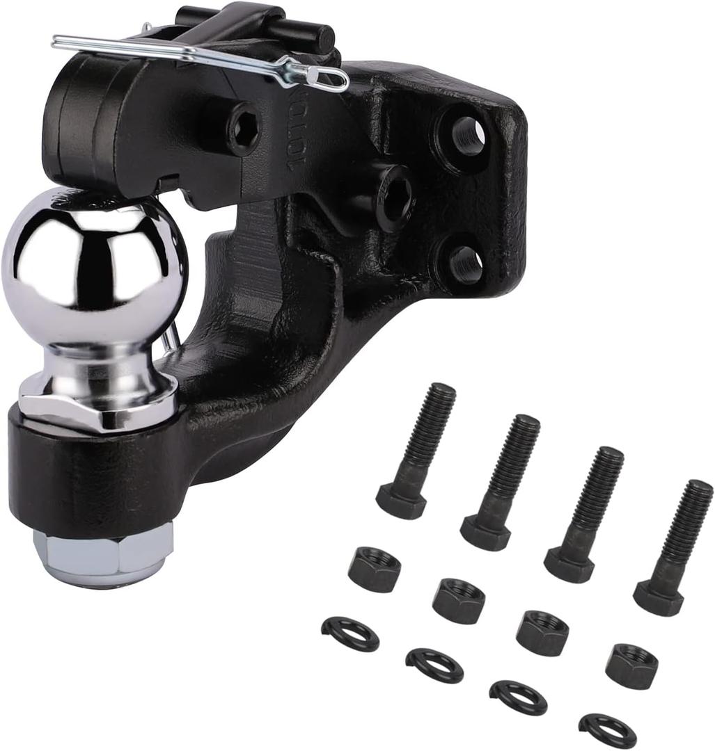 10-Ton Pintle Hook Trailer Hitches Receiver Hook Combination 2-5/16 Hitch Ball with Mounting Kit, 20000 lbs