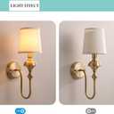 Brass Wall Sconce Set of 2, Classy Curving Arm Wall Light, Elegant Wall Mount Lamp for Mirror, Bedroom, Hallway (1 Light)