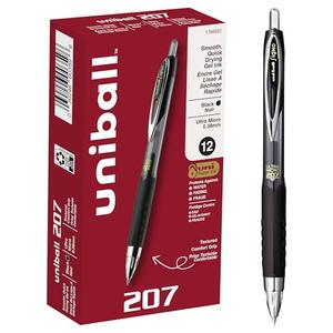 uniball 207 Signo Gel Ultra Micro Gel Pen, Retractable, Extra-Fine 0.38 Mm, Black Ink, Smoke Barrel