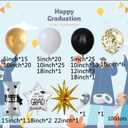 PageebO Graduation Balloon Garland Arch Kit, 150Pcs Black and Gold White Balloons with Graduation Certificate Star Foil Balloons For Graduation Party Class of 2026 Grad Prom Decorations