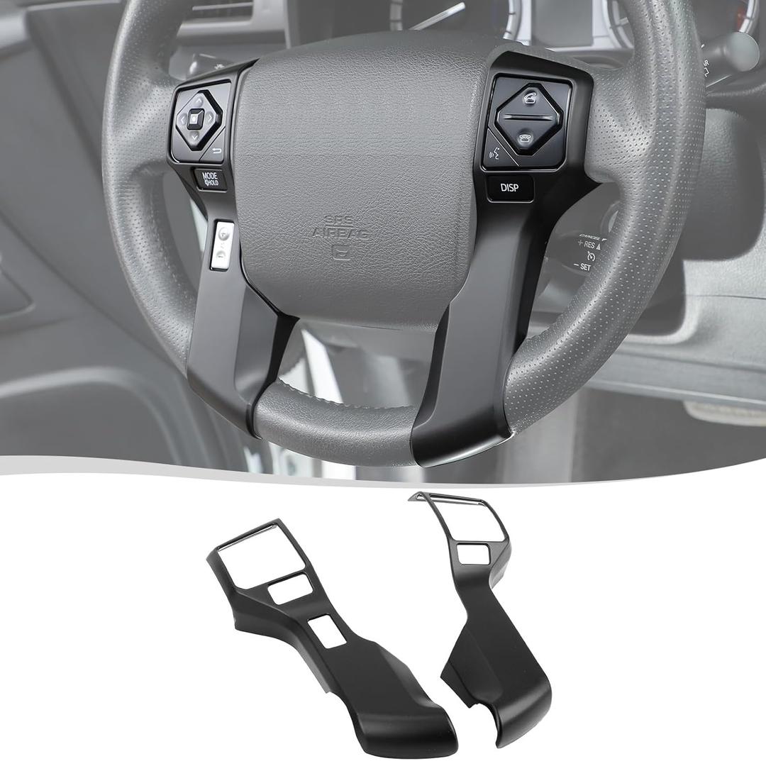 Voodonala for 4Runner Steering Wheel Cover Decoration Trim fit Toyota Tacoma 2014-2021 Tundra Sequoia 2018-2021 Toyota 4Runner SUV 2010-2023(Matte Black,5Holes)