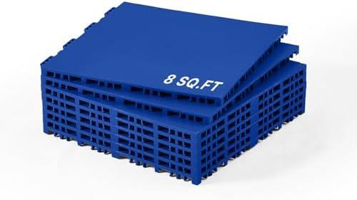 VEVOR Dryland Tiles for Hockey Floor Mat, 12 x 12 in Interlocking Versatile Training Surface, Dance Floor Tiles, Hockey Training Equipment Board for Shooting