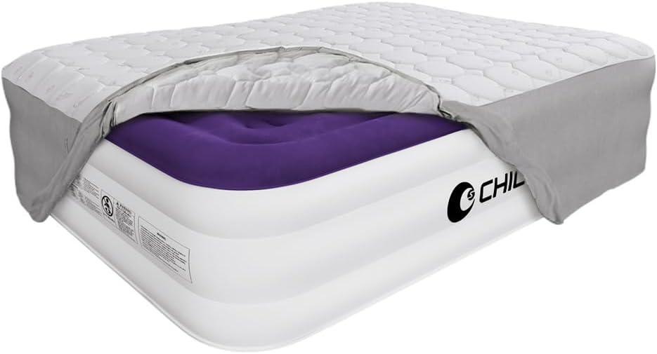 CHILLSUN Twin Air Mattress Protector Quilted Mattress Pad Fitted Sheet Twin, Super Soft Breathable&Noiseless Washable Extra Thick Mattress Cover Mattress Topper with Deep Pocket Up to 21inch