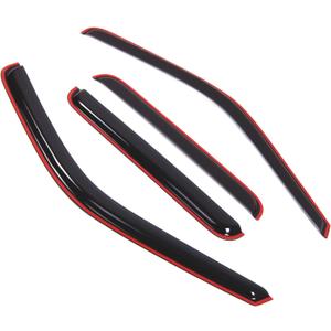 Tuningpros Window Visor Compatible With 1999-2016 Ford F-350 SuperCrew, DGWV2-192i-2 In-Channel Deflector Rain Guard Dark Smoke, 4 Pcs Set