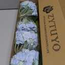 20" 4PCS Artificial Light Blue Hydrangea Flowers Large Faux Latex Real Touch Fake Hydrangeas Silk Bouquet with Leaves Stems for Family Table Office Wedding Party Arrangements