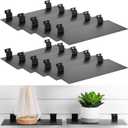 LEIFIDE 10 Pcs Metal Slatwall Shelves, 12 x 6 Inch Hanging Flat Slat Wall Shelf Accessories for Slatgrid Panel, Heavy Duty Slatwall Organizer for Retail Display Vendor Shoes Shop Garage Supplies (Black)