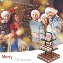 VyGrow Cupcake Stand, 3-Tier Dessert Stand for 32 Cupcakes, Wood & Metal Tower Display Premium Holder Dessert Tree Tower for Christmas Birthday Weddings Party Decor, Serving Tray, Wood Brown