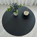vctops 100% Waterproof Pu Leather Round Table Cloth Cover, Oil Proof Wipeable Elastic Fitted Tablecloth, Windproof Washable Table Protector for Picnic, Camping, Outdoor (Dark Grey,35")