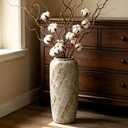 GDSZJLJ Rustic Ceramic Floor Vase, 19.7 Inch, Farmhouse Large Decor