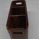 Wooden Kitchen Utensil Holder Organizer for Counter or Countertop, Large Wooden Utensil Holder for Storage Cooking and Silverware with 3 Compartment, Acacia Rustic Wood Container Extra Large