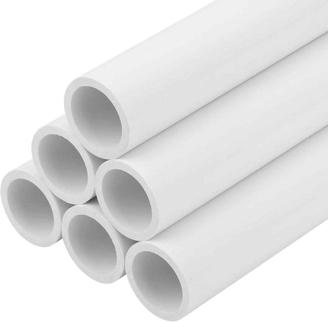 6Pcs 1 Inch PVC Pipe 17" Long White Sch40 Industrial PVC Pipes for Home DIY, Greenhouse, Garden, Farm, Workshop, Furniture Grade(1" x 17"L)