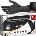 Schneider Nitrile Exam Gloves, 4 Mil Black Gloves Disposable Latex Free Powder Free, Food Safe for Cooking, Food Prep, Clean