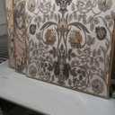 Large Retro Framed Wall Art - Natural Float Framed Vintage Flowers Canvas William Morris Painting Pictures Rustic Floral Pattern Prints Artwork for Living Room Bedroom Office Decor 96" X 48" Set of 3 (Brown)