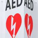 AED Projecting Acrylic Emergency Sign: 9" x 7.7" Size Inches AED Sign - Sturdy AED Projecting Signage for Wall Mounting in Public Spaces.