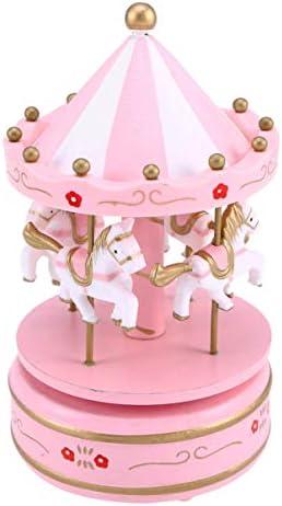 Miniature Carousel, Home Desk Christmas Birthday Valentine 7.08X4.13X4.13 Inch