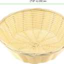 20 Pack Wicker Bread Basket, 7.8 Inch Handwoven Round Plastic Wicker Bread Baskets Bulk Small Food Serving Baskets for Kitchen, Bakery, Party and Christmas, Beige