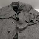 Men's Herringbone Tweed Trench Coat Dark Grey Double Breasted Notched Collar Herringbone Overcoat Men Slim Fit Trench Coat Men for Wedding Dark Grey Size L