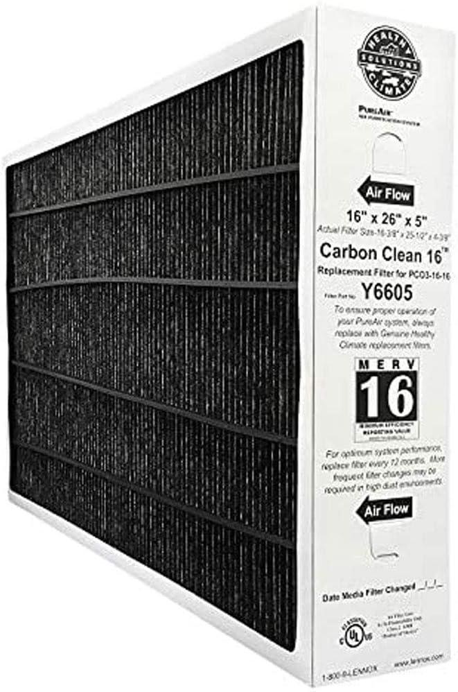 Lennox Y6605 Furnace Filter 16x26x5 Healthy Climate MERV 16 PureAir PCO3-16-16 Package