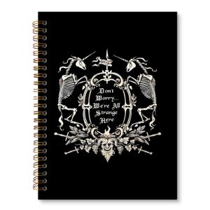 JRTW Gothic Notebook Journal, Gothic Skeleton Witchy Journal for Women, Dark Macabre Goth Aesthetic Notebooks for Note Taking, Goth Office Supplies, Spiral Notebook 5.5x8.3 Inch