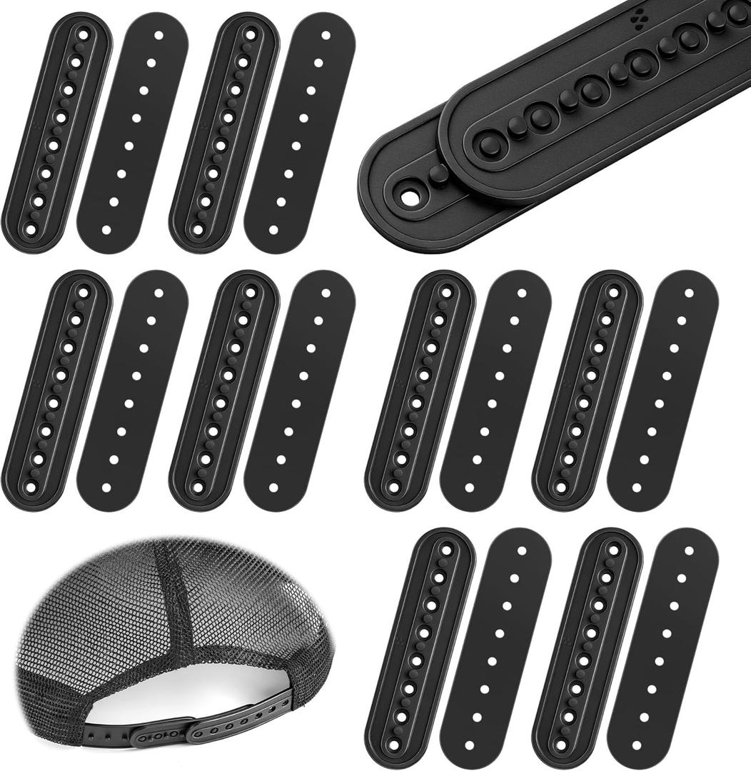 16 Pack Hat Extender, Adjustable Half Size Extender, Flexible Hat Snap Extension Replacement for Caps Repairing