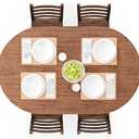 UMINEUX Oval Fitted Vinyl Tablecloth with Elastic Edged & Flannel Backing, Waterproof Wipeable Oval Table Cover - Fits Tables up to 42"X68" (Wood)