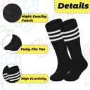 Sea Zaela 4 Pairs Kids Halloween Striped Knee-High Crew Length Socks, Unisex, Casual, 1-6 Years, Small, Red, 4 Count (White)