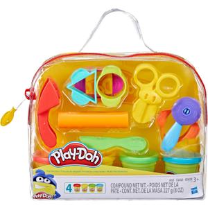 Play-Doh Starter Set 9-Piece Kit with Storage Tote & 4 Modeling Compound Cans, Arts and Crafts for Kids, Back to School Classroom Supplies, Preschool Toys, Ages 3+