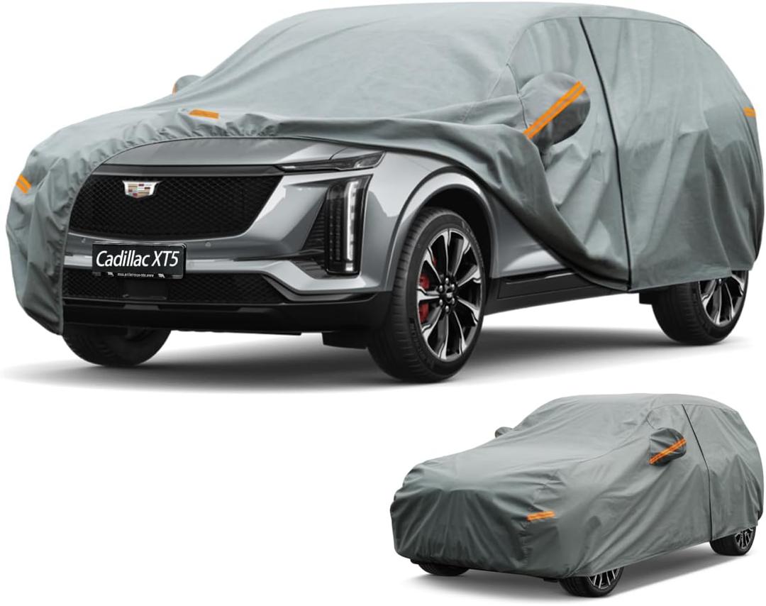 Kayme Heavy Duty Car Cover Custom Fit Cadillac XT5(2016-2026), Waterproof All Weather for Automobiles, Full Exterior Covers Sun Rain UV Protection.