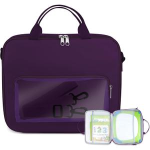 Briefcases Compatible with Leapfrog LeapStart 3D Interactive Learning System, Messenger Shoulder Bag for Kids Laptop or Tablet (Purple)