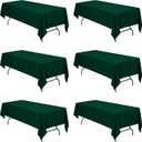 BRILLMAX 6 Pack Hunter Green Tablecloths 60 x 126 Inch for 8ft Rectangle Tables - 150 GSM Polyester Fabric, 15" Standard Drop, Water, Stain & Wrinkle Resistant Cloth Cover for Wedding Dining Buffet