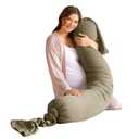 bbhugme Adjustable Pregnancy Pillow Full Body Support for Side Sleeping - Adjustable Firmness and Shape - Supports Back, Legs, Belly, HIPS for Pregnant Women - Removable Cover - Dusty Olive