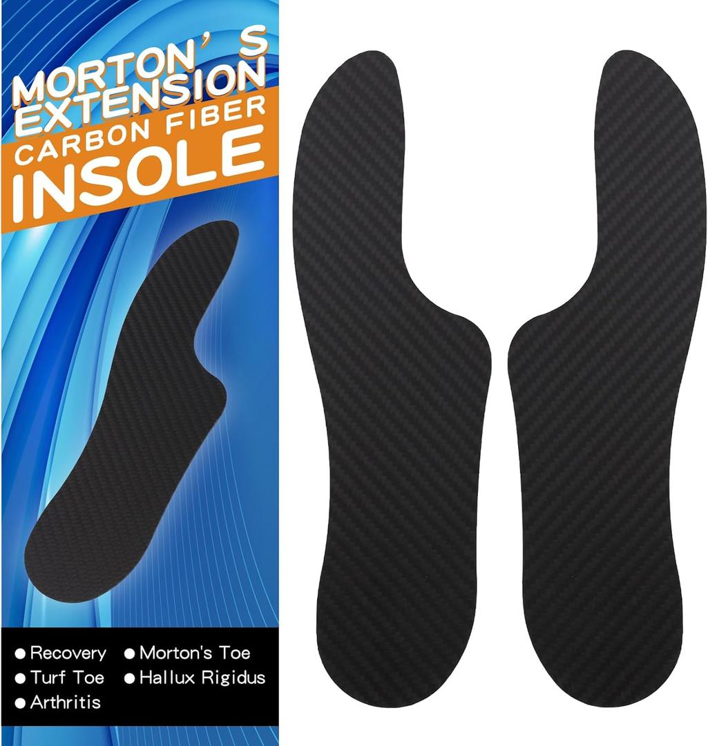Morton's Extension Orthotic Rigid Carbon Fiber Insole Insert for Men Women for Morton's Toe Turf Toe Hallux Rigidus Arthritis Limitus (1 Pair, 10.85 / 275mm - Men's 10 / Women's Size 11)