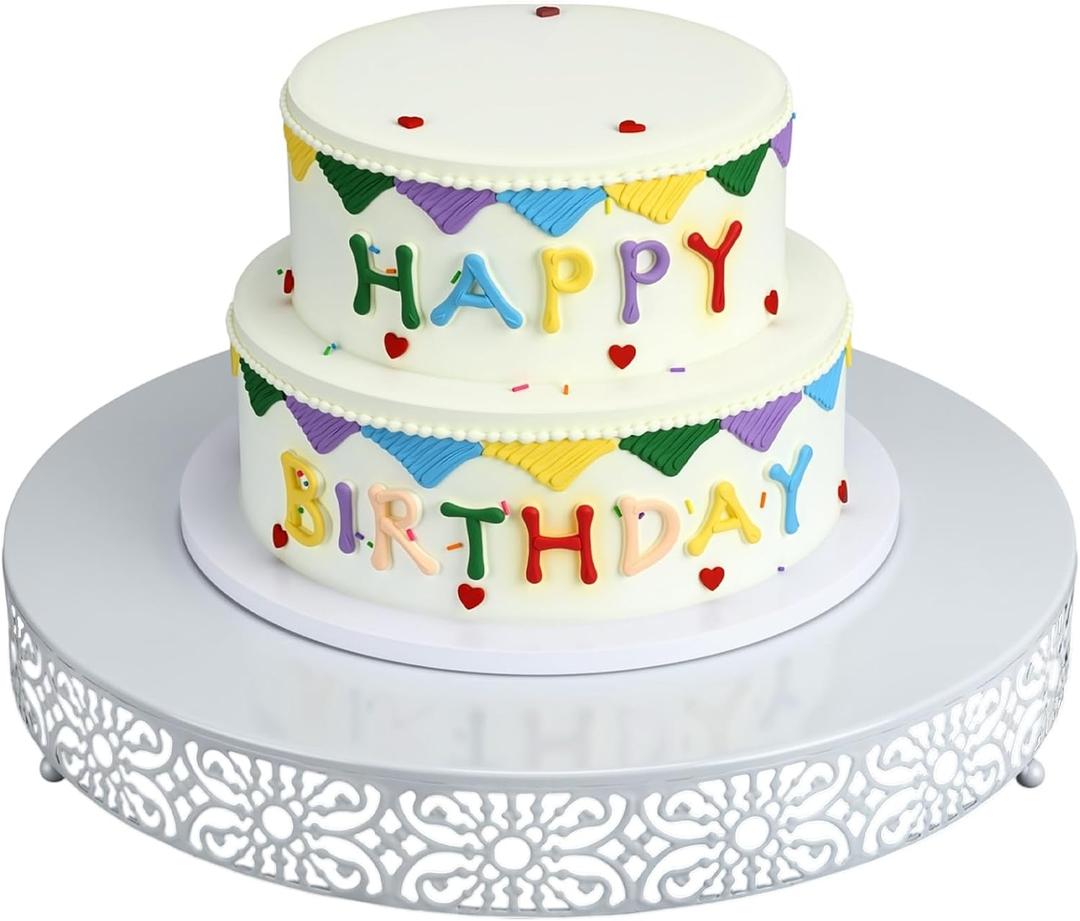 18 Inch Cake Stand Round Metal Cupcake, 18"L x 18"W x 2.95"H