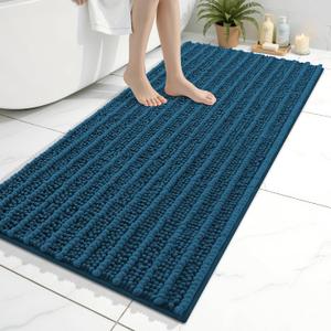 Arotive Luxury Bathroom Rugs 45x27, Extra Soft Thick Absorbent Shaggy Chenille Bath Rugs, Non-Slip Machine Wash Dry, Bath Mats for Bathroom Floor, Tub and Shower, Home Decor Accessories, Peacock Blue