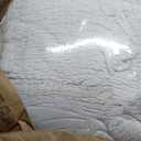 HOMBYS 3 Piece Seersucker Oversized King Comforter Set 98x120, Breathable White Soft Comforter Set, Lightweight Bedding Comforter Sets with Comforter for All Season
