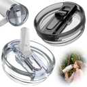 Leak Proof Lid for Stanley, 2 Pack 40oz Detachable ProTour Lid with Stanley Quencher, No Spill 40 oz Tumbler Lids BFA-FREE Cup Accessories