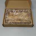 Hand-Weaving Wicker Serving Tray with Handle, Natural Grass Weaving for Storage or Decoration, Set of 2 Rectangle