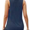 Mippo Workout Tops for Women Mesh Athletic Shirts Sleeveless Yoga Tank | Long Tank Tops, Lightweight, Loose Fit, Soft and Breathable, Running Tank, Gym and Casual, Easy to Care (Blue, M)