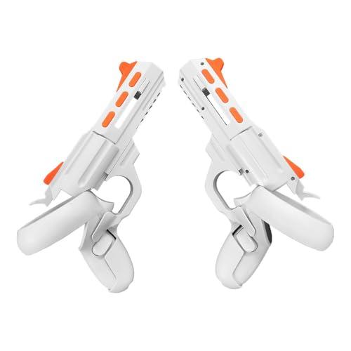 ZahoTse VR Controller Game Accessories Equipment for Meta Quest 3 VR Game Gun for Meta Quest 3 Accessories,P-istol grip accessories for FPS game,enhanced gaming shooting experience(VR000104，white)