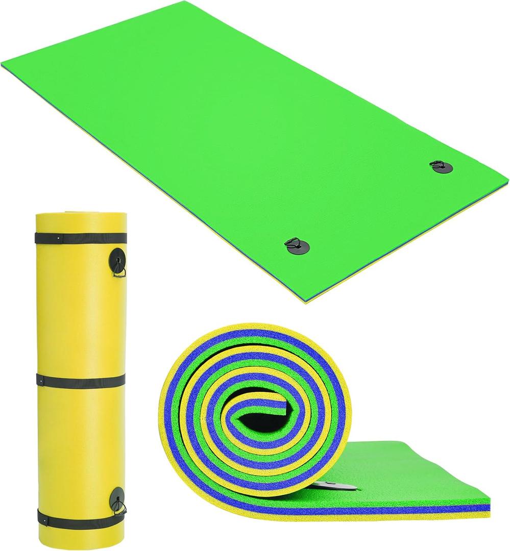 Lily Pad Floating Mat for Lake & Pool, 8'/9'/12' Extra Large Floating Mat, 3-Layer Tear-Resistant XPE Foam Floating Water Mat for Lake, Pool, River, Ocean, Boat, Suitable for Adults and Kids
