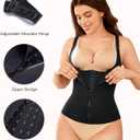 LODAY Waist Trainer Corset for Women Tummy Control Sport Workout Body Shaper Black (Black, XXL)
