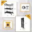 Olympia Tools 85-189 Pack N Roll Collapsible Service Cart, XL, 300LB Capacity, Black